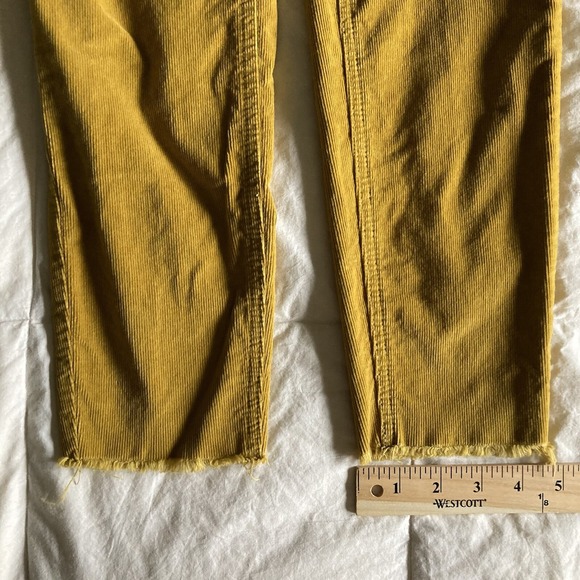 We the Free Corduroy Size 27 Raw Hem Skinny Ankle Mustard Yellow Mid Waist - Picture 14 of 16
